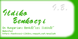 ildiko benkoczi business card